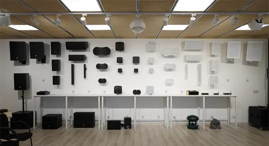 Speakers from the Ecler Showroom