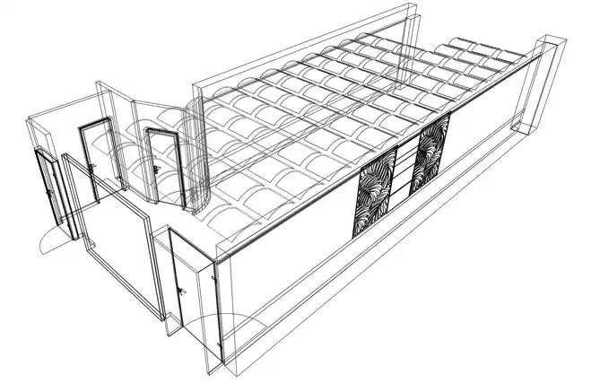 3D acoustic treatment plan for ceilings and walls created by AICONNEX
