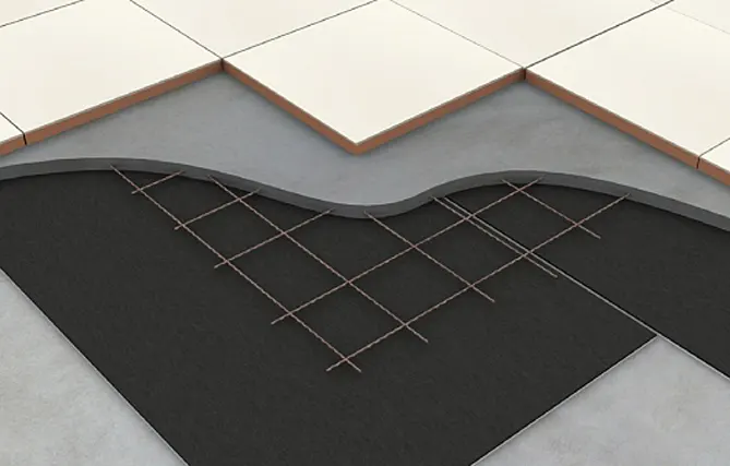 Acoustic floor insulation using a membrane that reduces impact noise